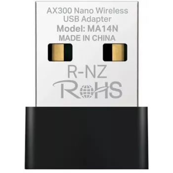 USB Wi‑Fi adapteris MERCUSYS MA14N — USB Type‑A, 2,4 GHz vienas joslas, līdz 287 Mb/s, melns