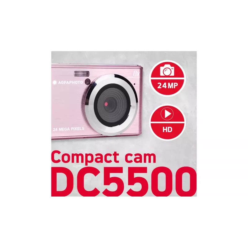 Kompakta kamera AgfaPhoto DC5500 24 MP CMOS 5600 x 4200 pikseļi Rozā