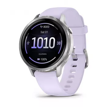 Garmin Venu 4 3.05 cm (1.2) AMOLED 41 mm Digitāls 390 x 390 pikseļi Skārienekrāns Sudrabs Wi-Fi GPS (satelīts)