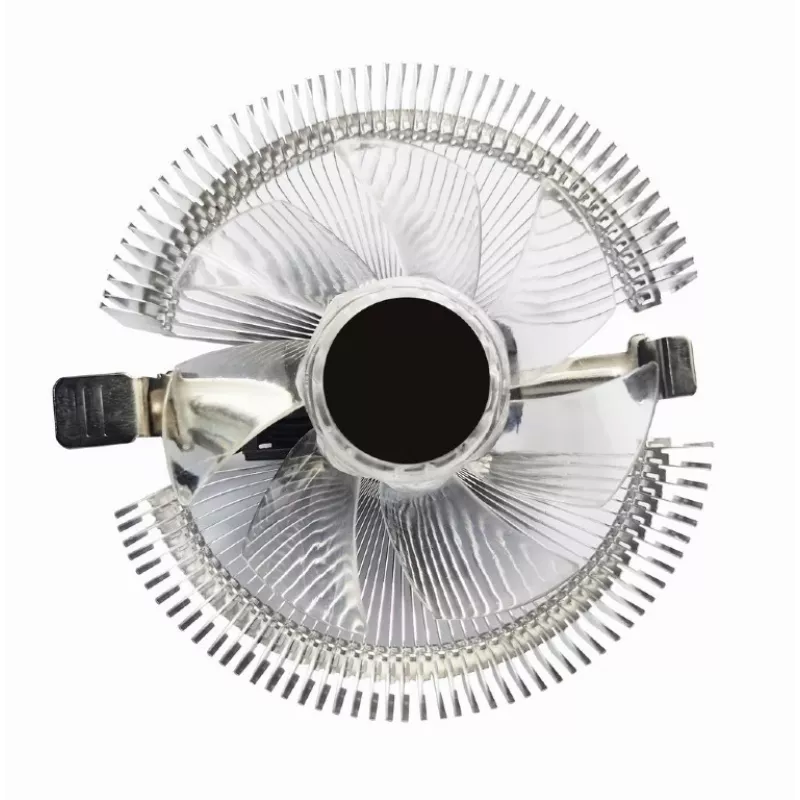 Gaisa dzesētājs Gembird CPU-HURACAN-X40 — 90 mm ventilators, 800–1600 RPM, LGA 775 atbalsts, caurspīdīgs