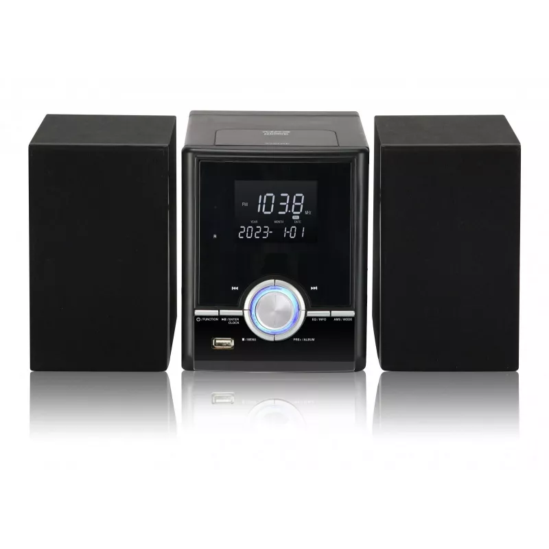 Torņa stereo Eltra JOWISZ BT CD USB melns — uz grīdas novietojama audio sistēma ar Bluetooth, CD atskaņotāju un USB