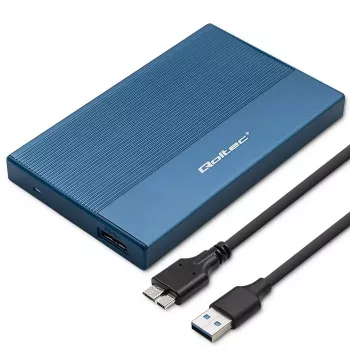 Ārējais 2,5 collu SSD/HDD korpuss QOLTEC 52276 USB 3.0 SATA līdz 2 TB