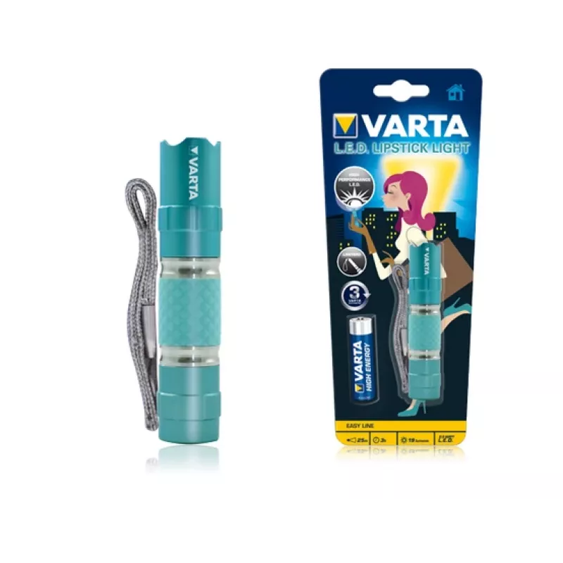 Rokas lukturītis Varta LED Lipstick Light rozā un tirkīza