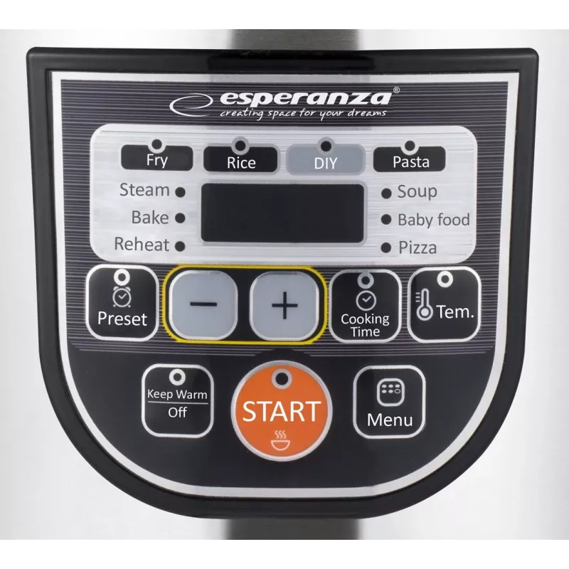 Multivārāmais katls ESPERANZA EKG011, 5 L tilpums, 860 W, melns/nerūsējošais tērauds