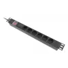 Plaukta PDU 19 collu LANBERG PDU-06F-0200-IEC-BK 1U 10A 6× Schuko 2 m