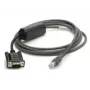 Zebra CBA-R10-S07ZBR sērijas kabelis, melns, 2,13 m, DB9 — RJ-45