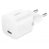 Lādētājs Belkin BoostCharge 25W USB-C PD (iekštelpu maiņstrāva) Balts — pārnēsājamām spēļu konsolēm, viedtālruņiem, planšetdatoriem