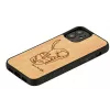 Man and wood telefona maciņš iPhone 12 mini — apdrukāts kaķis ar sarkanu zivi