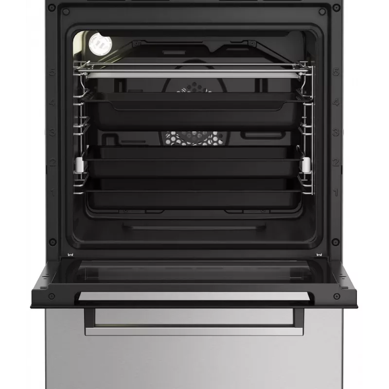 Gāzes-elektriskā plīts BEKO FSM52330DX 5 degļi 60 cm, energoefektivitātes klase A
