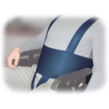 Ratipkrēsla stabilizācijas josta Aston Secubac IV 681022 — tekstila, regulējams Velcro, 150 cm garums, 20 cm platums, zila