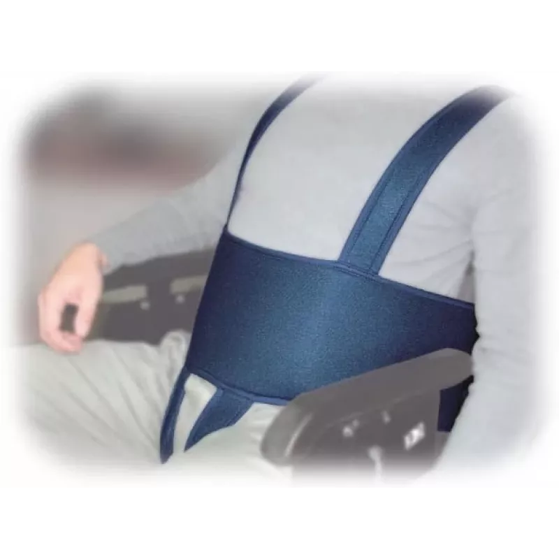 Ratipkrēsla stabilizācijas josta Aston Secubac IV 681022 — tekstila, regulējams Velcro, 150 cm garums, 20 cm platums, zila