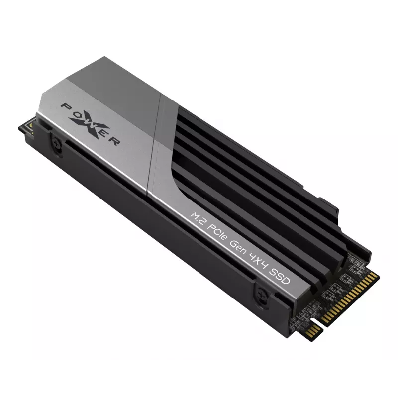 M.2 NVMe cietvielu disks Silicon Power 1 TB PCIe 4.0 (2280) — Lasīšana 7000 MB/s, Rakstīšana 6000 MB/s, Radiators, 3D NAND, NVMe 2.0