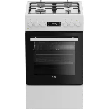 Gāzes plīts virsma un elektriskā cepeškrāsns BEKO FSM51339DWDS 50 cm, balta, energoefektivitātes klase A