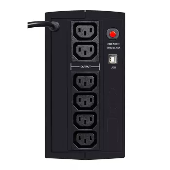 EVER DUO 850 AVR USB - UPS - maiņstrāva 230 V - 550 W - 850 VA - vienfāzes - 2 x Bleisure 5 Ah - USB - Izejas kontaktligzdas: 6