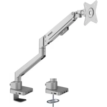 SpeaKa Professional SP-MM-600 vienas sviras monitora galda stiprinājums 43,2 cm (17) - 81,3 cm (32) gāzes atsperes tehnoloģija, integrēta dokstacija, noliecams, pagriežams (SP-10493144)
