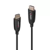 Lindy 10m optiskās šķiedras hibrīda HDMI 8K60 kabelis, 10 m, HDMI A tipa (standarta), HDMI A tipa (standarta), 48 Gbit/s, melns