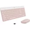 Logitech Slim Wireless Combo MK470 - Tastatūras un peles komplekts - Bezvadu - 2,4 GHz - QWERTY - rozā (920-011314)
