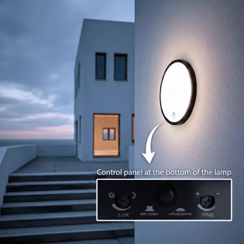 LED lampa ar PIR sensoru MACLEAN MCE525 B — āra sienas lampa, ar kustības aktivizētu LED
