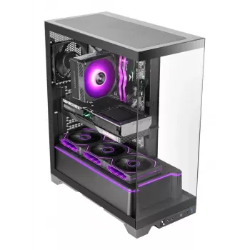 TACENS Mars Gaming MCPRISMA Midi Tower datora korpuss, melns, rūdītais stikls, atbalsta ATX/Micro-ATX/Mini-ITX, 2x3,5 collu + 2x2,5 collu nodalījumi