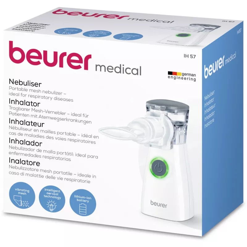 Beurer IH 57 inhalators ar pieaugušo un bērnu masku, ar bateriju darbināms