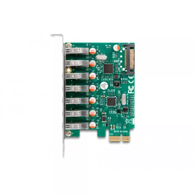 DeLOCK PCI Express x1 karte ar 7 ārējiem USB 5 Gbps Type-A ligzdām