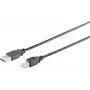 USB kabelis S/CONN 13-23045 USB 2.0 3 m USB A USB B Melns