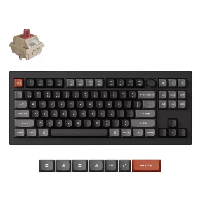 Mehāniskā tastatūra Keychron V3 Ultra 8K — QWERTY, Bluetooth un vadu, RGB, melna