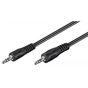 Wentronic Goobay 3,5 mm savienojuma kabelis, melns, 2,5 m - 3,5 mm ligzda (3 kontaktu, stereo) > 3,5 mm ligzda (3 kontaktu, stereo) (50449)