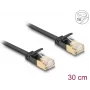 Tīkla kabelis DeLOCK RJ45 Cat.6A spraudnis uz spraudni U/FTP 0,3 m melns