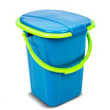 GreenBlue GB320BL Pārnēsājams ceļojumu tualetes spainis ar sēdekli, vāku un rokturi, izturīgs, stabils, 19 L