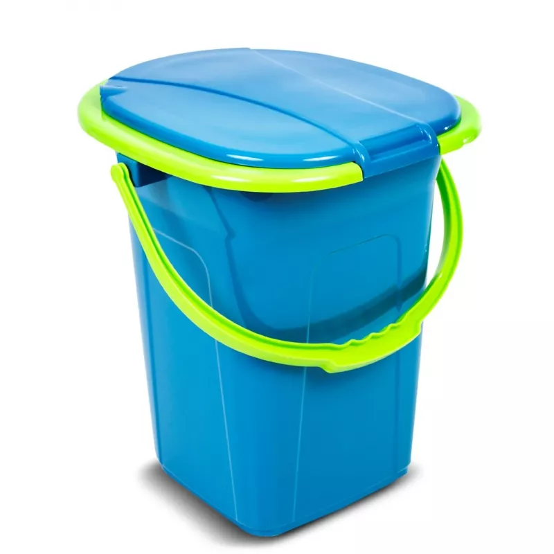 GreenBlue GB320BL Pārnēsājams ceļojumu tualetes spainis ar sēdekli, vāku un rokturi, izturīgs, stabils, 19 L