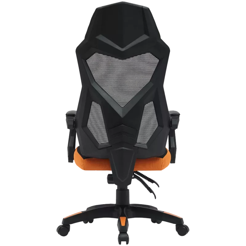 Spēļu krēsls CANYON Wave MCH02 — sieta atzveltne, ergonomisks dizains, melns/oranžs