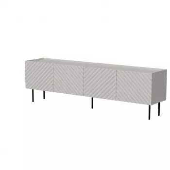 TV skapis Cama LUCCA 4D 200x40x59 cm, kašmira apdare, pelēka skaidu plātnes virsma