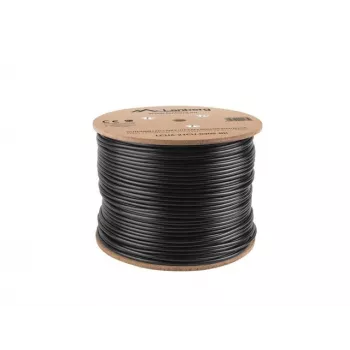 Lanberg LCU6-21CU-0305-BK tīkla kabelis melns 305 m Cat6 U/UTP (UTP) āra