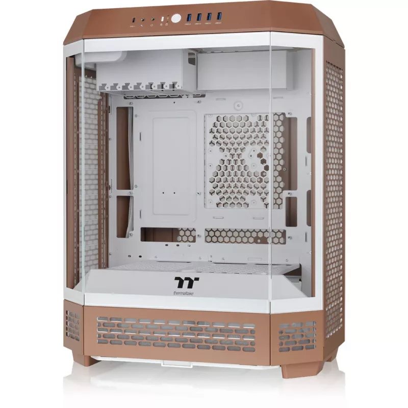 PC korpuss Thermaltake The Tower 600 Midi Tower Mocha — ATX/Micro-ATX/Mini-ITX, rūdīts stikls, 1x3.5 collas + 2x2.5 collas, 4x USB 3.2