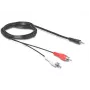Audio kabelis DeLOCK 84000 1,5 m 2 x RCA 3,5 mm melns
