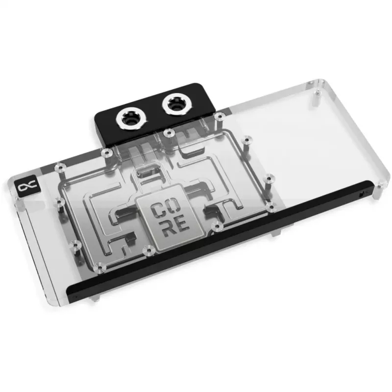 Dzesēšanas bloks Alphacool Core RX 9070 XT Mercury Transparent Chrome ar aizmugurējo plāksni
