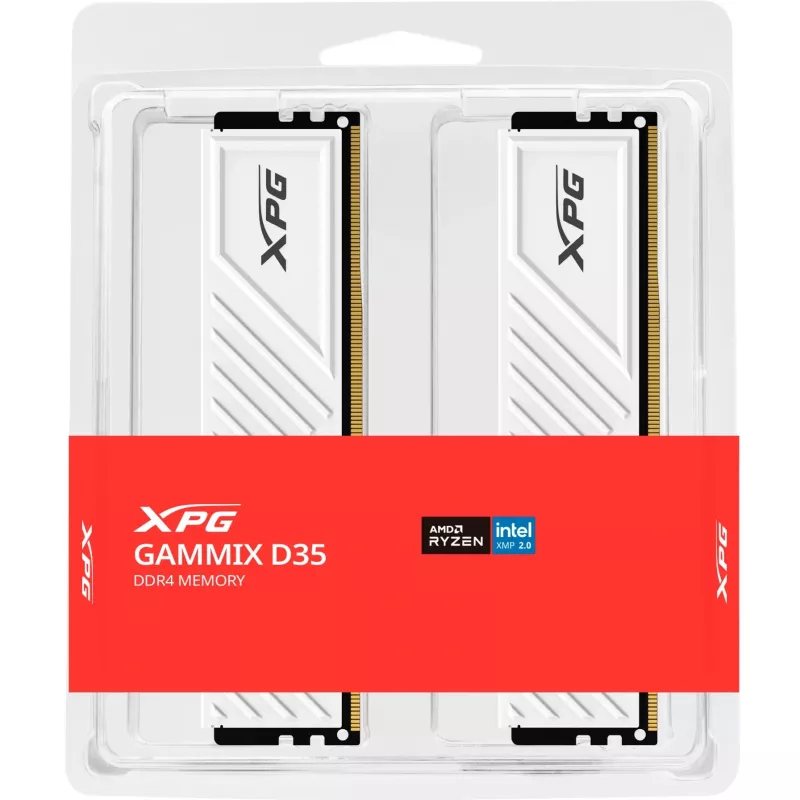 DIMM 32 GB DDR4-3600 (2x 16 GB) Dual-Kit, atmiņa, balta, AX4U320016G16A-DTWHD35, XPG Gammix D35, INTEL XMP