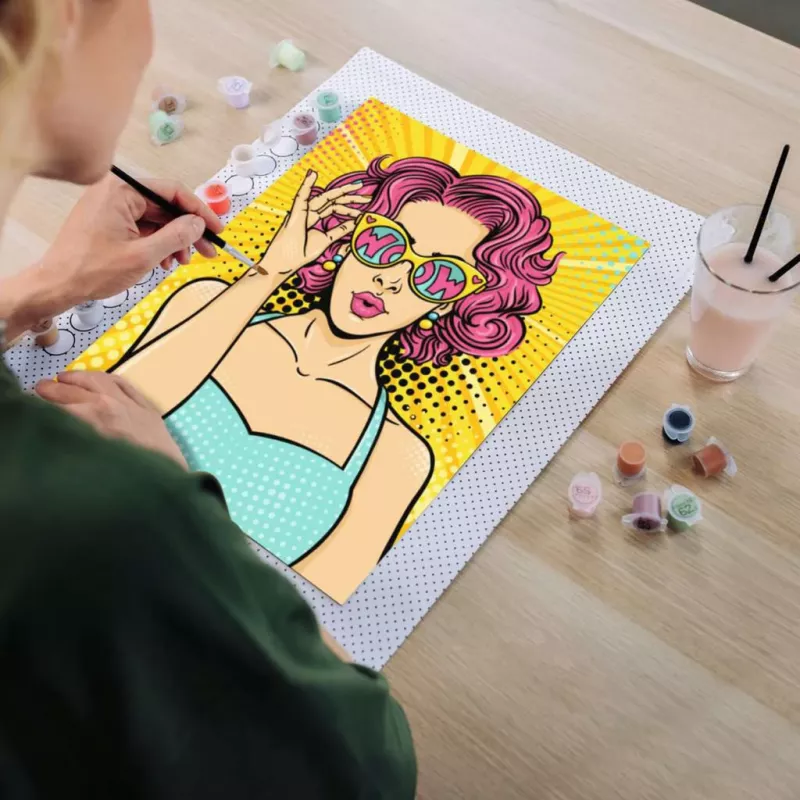 Ravensburger krāsošanas komplekts CreArt ART Collection Canvas Edition — Lady in Pink (PopArt)