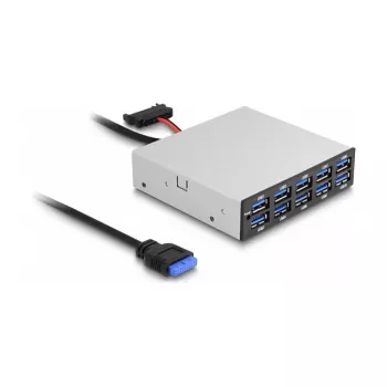 DeLOCK 64208 USB pin header centrmezgls 19 pin 5000 Mbit/s Melns Pelēks