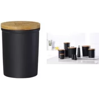 Uzglabāšanas burka ritzenhoff & breker Jasper Melns 1800 ml akmens masas ar bambusa vāku