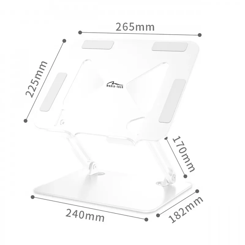 MEDIA-TECH Laptop Statīvs – Laptop Statīvs MT2661W (balts)