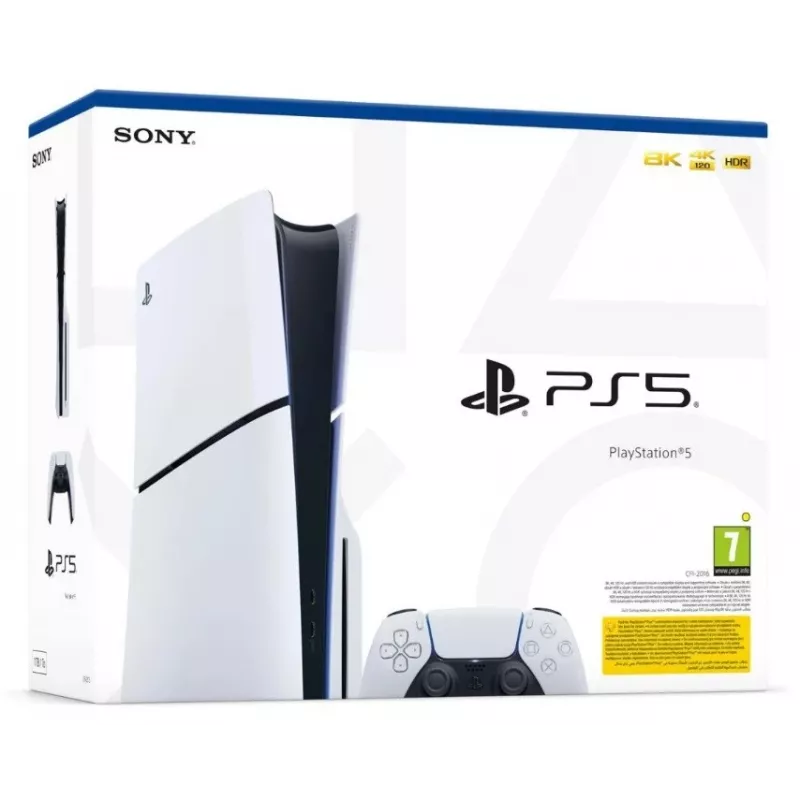Spēļu konsole Sony PlayStation 5 E Chassis Standard Disc edition — 1 TB SSD, AMD Ryzen Zen 2 3,5 GHz, 16 GB, GDDR6, Bluetooth 5.1, Wi‑Fi, Gigabit Ethernet