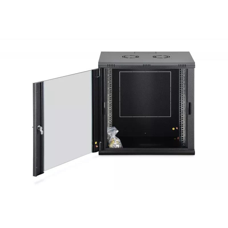 Wall-mounted rack cabinet DIGITUS Dynamic-N 12U, 600x450 mm (WxD), IP20, key lock, unassembled