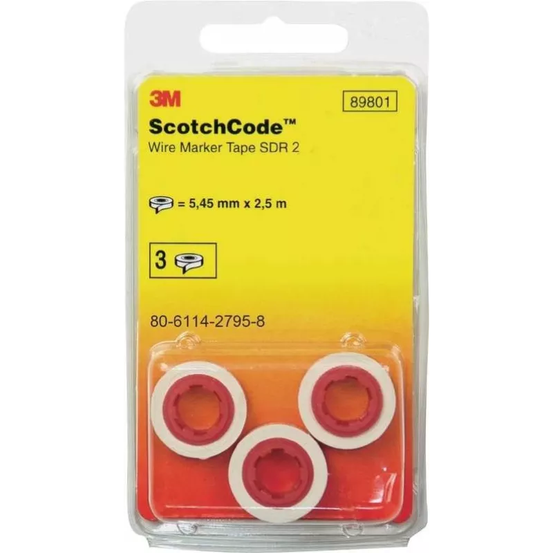 3M Scotchcode kabeļu marķēšanas uzpildes ruļļi, cipars 2, 3 ruļļi (80-6114-2795-8)