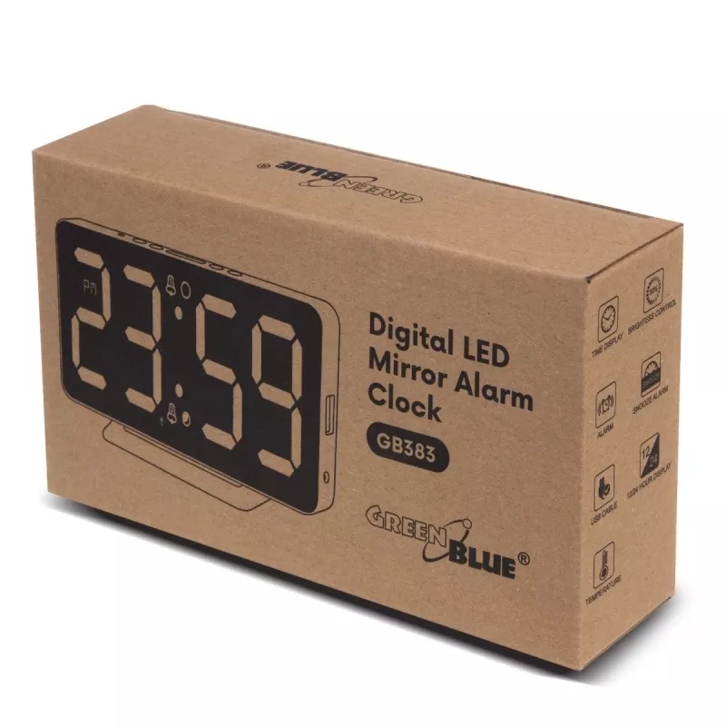 Digitālais modinātājs GreenBlue GB383 ar LED displeju