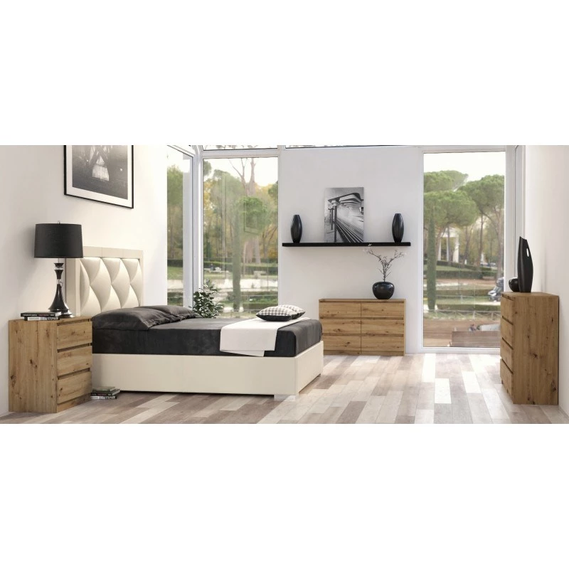 Kumode top e shop M6 120 ARTISAN, ozola apdare, 6 atvilktnes, 1200×300×770 mm