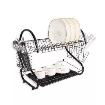 Trauku žāvēšanas statīvs Maestro MR-1025-38-Melns, brīvi stāvošs metāla statīvs, 38 cm platums, melns
