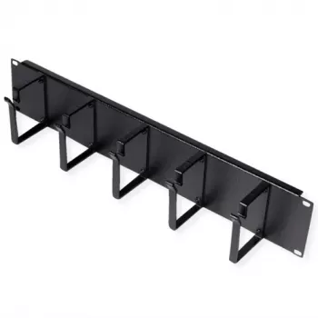 Patch panel ROLINE 19-inch 2U, kabelis duct 85x60mm, steel housing, Melns