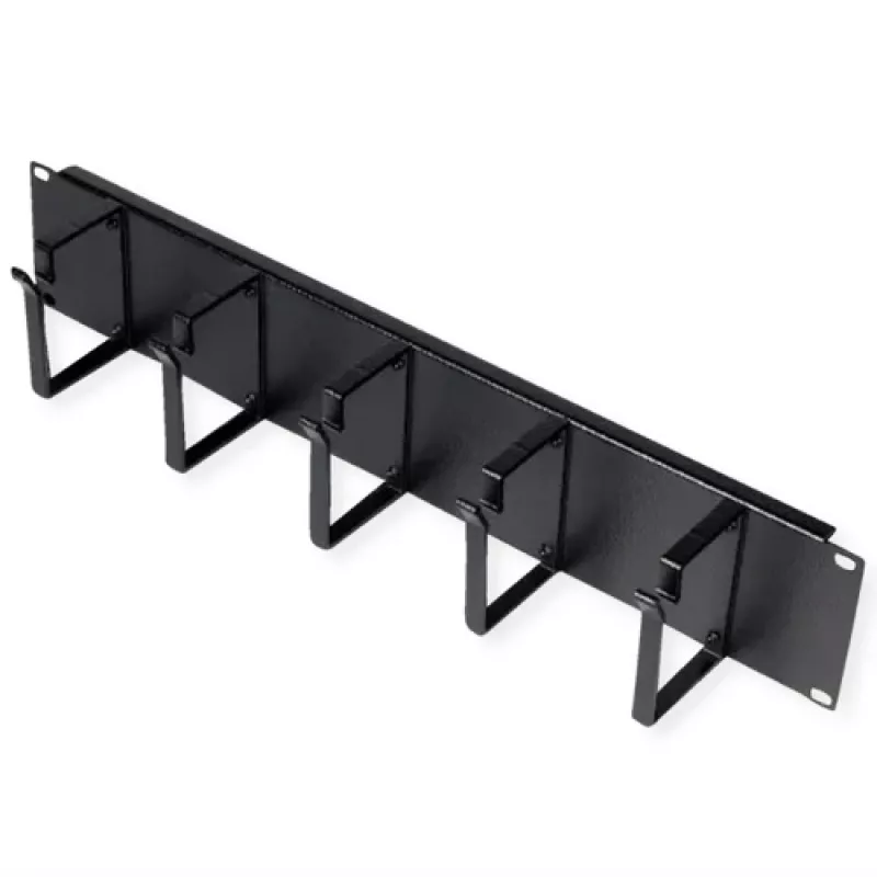 Patch panel ROLINE 19-inch 2U, kabelis duct 85x60mm, steel housing, Melns